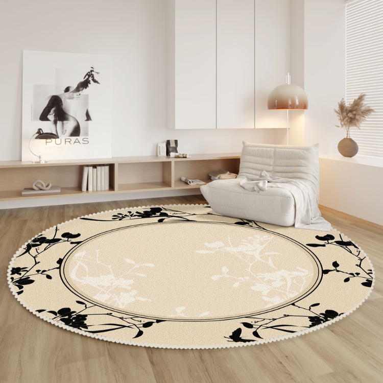 ラウンドボタニカルラグマット