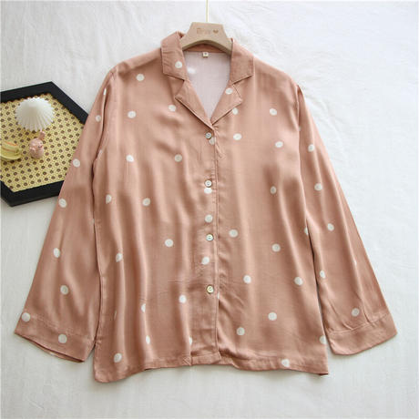 ポルカドットコットンパジャマセット