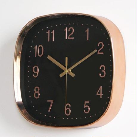 スクエアシンプルピンクゴールドウォールクロック