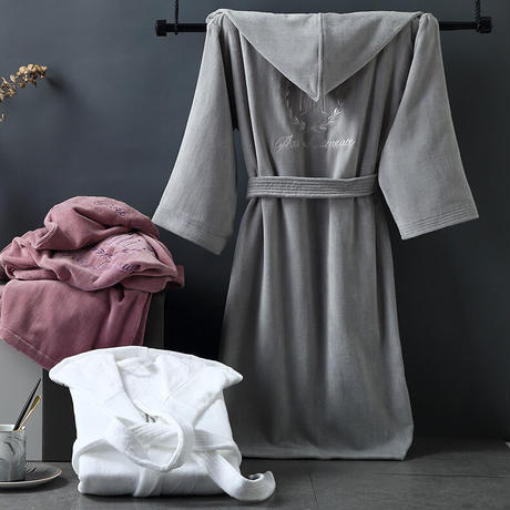 フード付きラグジュアリーバスローブ