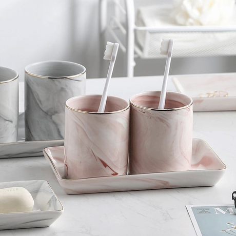 大理石柄×ゴールドシリーズ  ティースプレート