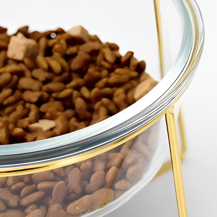 クリアガラスペットフードボウル