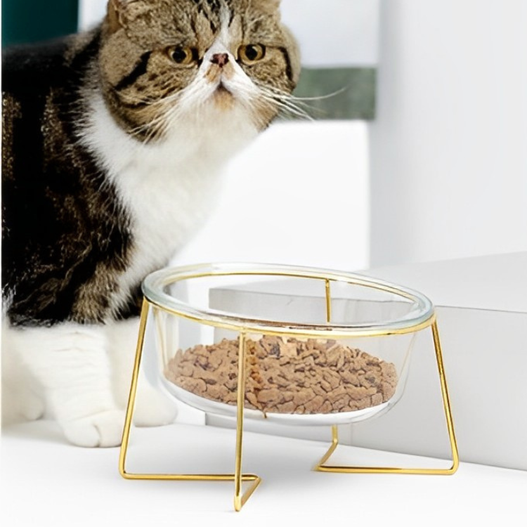 クリアガラスペットフードボウル