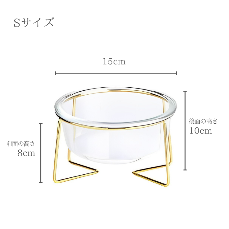 クリアガラスペットフードボウル
