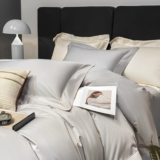 サテン調エレガントベッドリネン4点セット