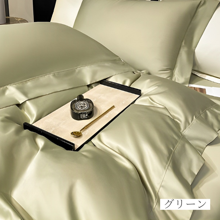 サテン調エレガントベッドリネン4点セット