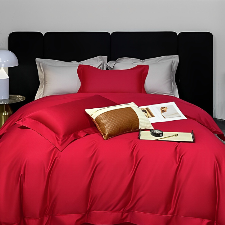 サテン調エレガントベッドリネン4点セット