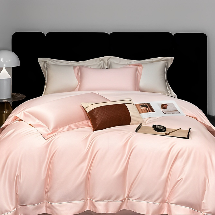 サテン調エレガントベッドリネン4点セット