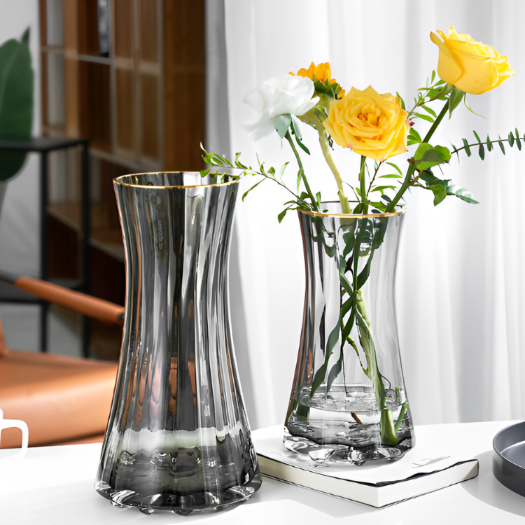 北欧風アートガラスフラワーポット