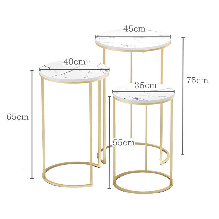 大理石ゴールドアクセントテーブル