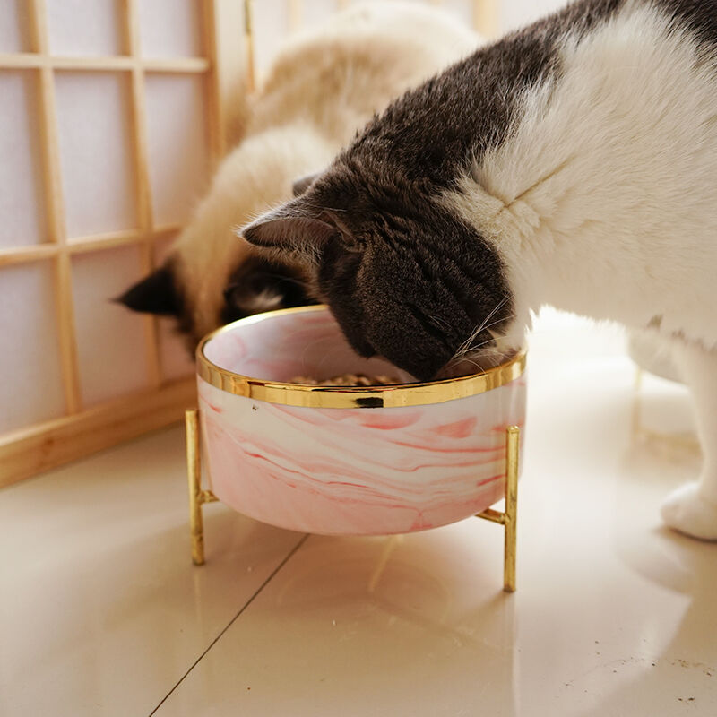 マーブル柄ゴールドフードボウル