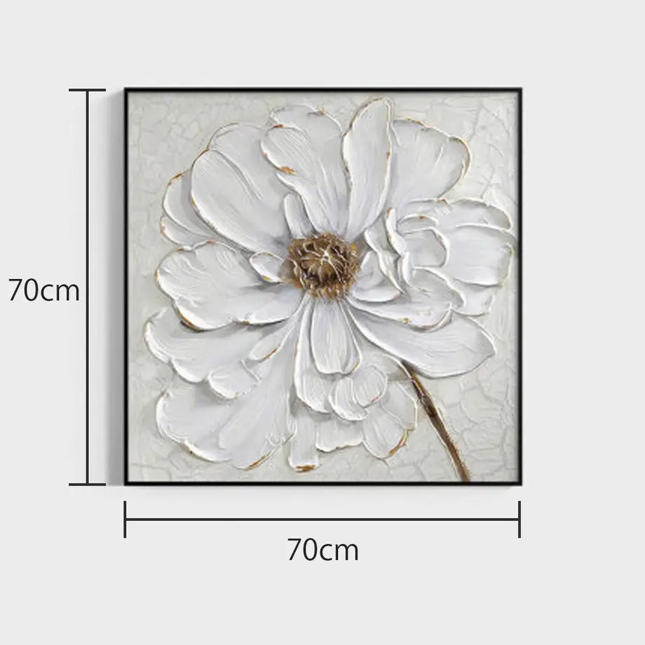 ホワイトフラワーウォールアート