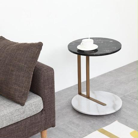 大理石ソファサイドゴールドテーブル