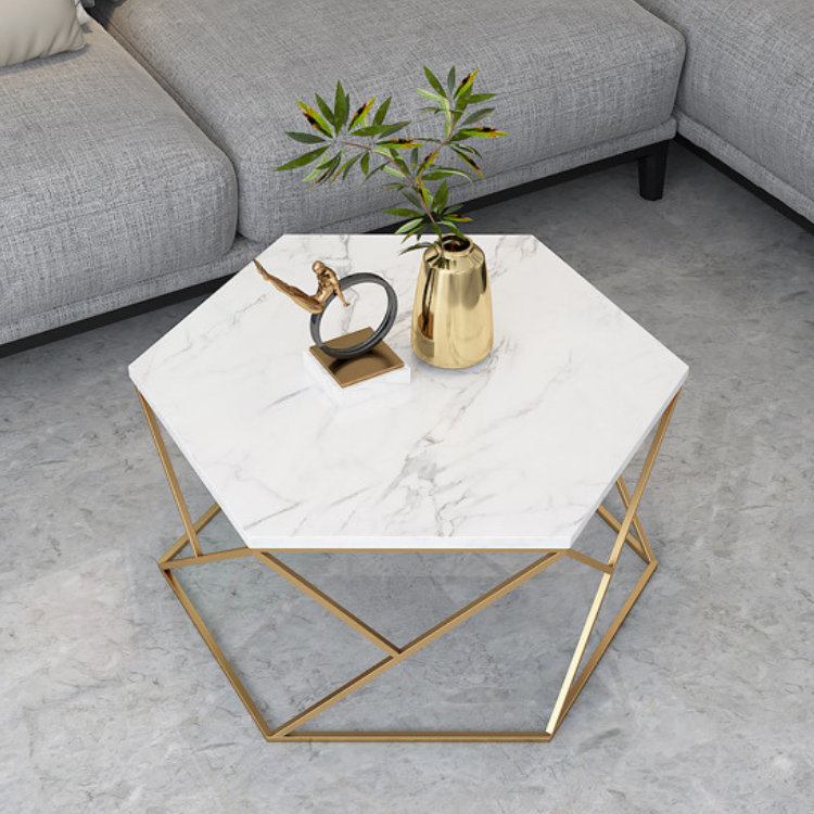 大理石ヘキサテーブル
