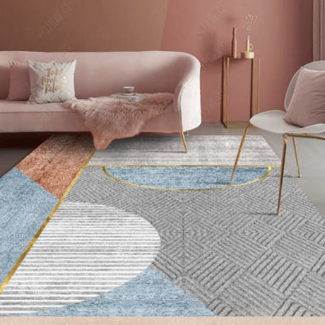 アクセントカラー サークルデザインラグ（3タイプ）