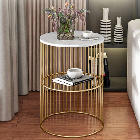 大理石ゴールドラインサイドテーブル