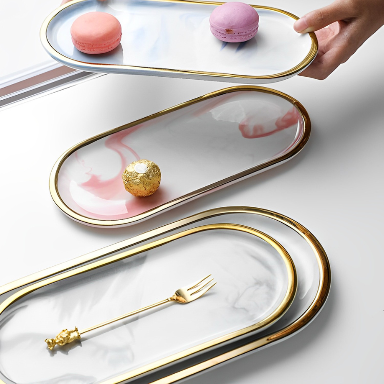 マーブル柄マルチトレイ