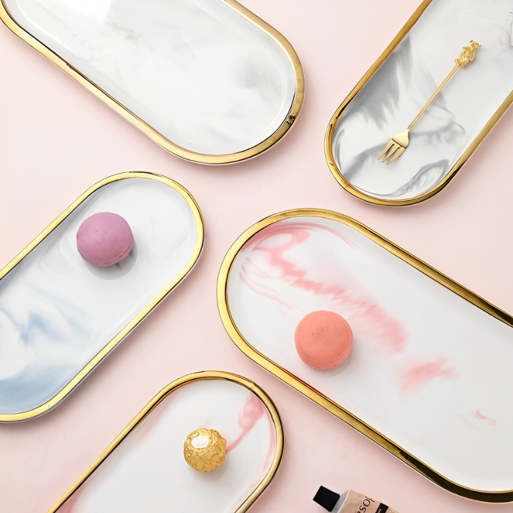 マーブル柄マルチトレイ