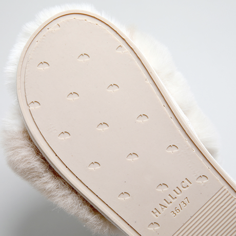 バイカラーファー ルームシューズ