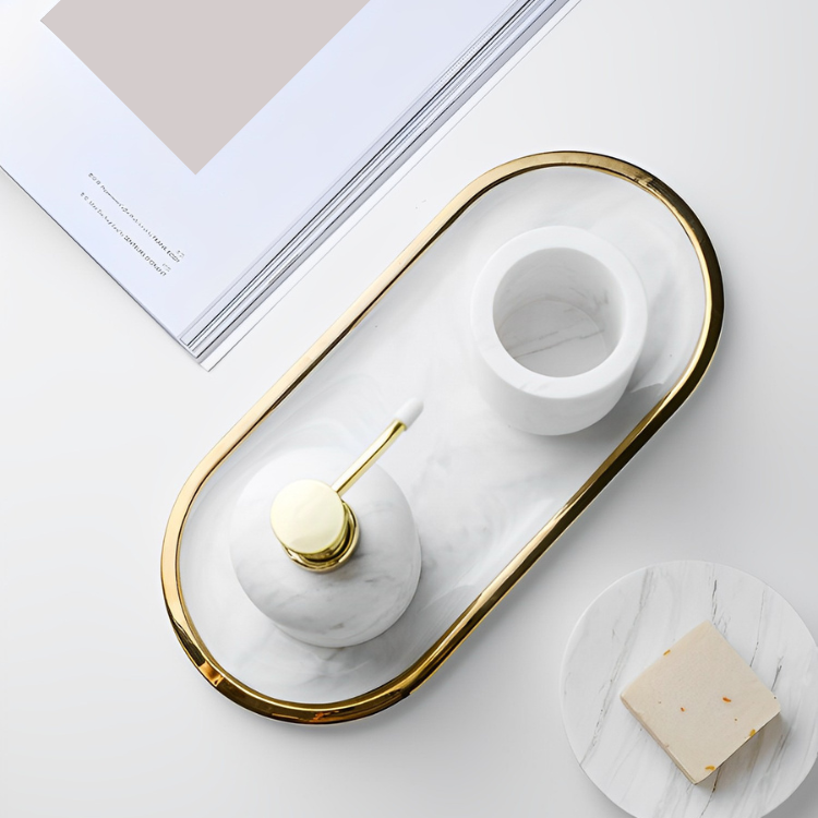 マーブル柄マルチトレイ