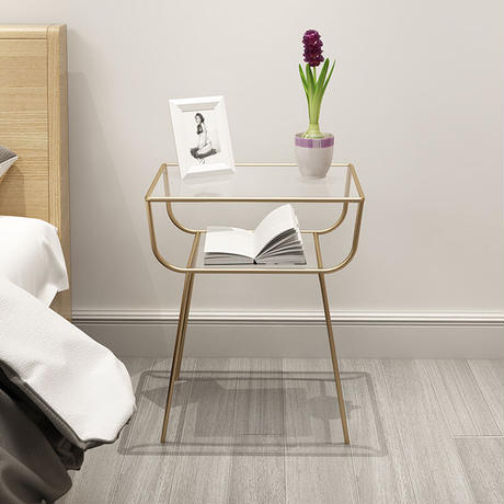 モダンガラスベッドサイドテーブル