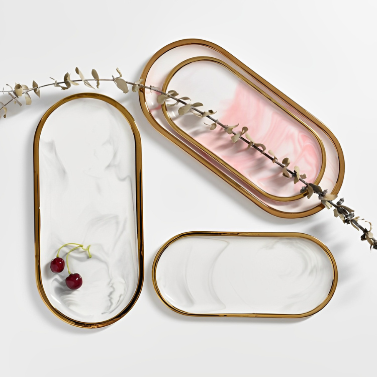 マーブル柄マルチトレイ