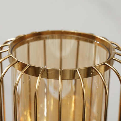 ゴールド 格子フラワーベース