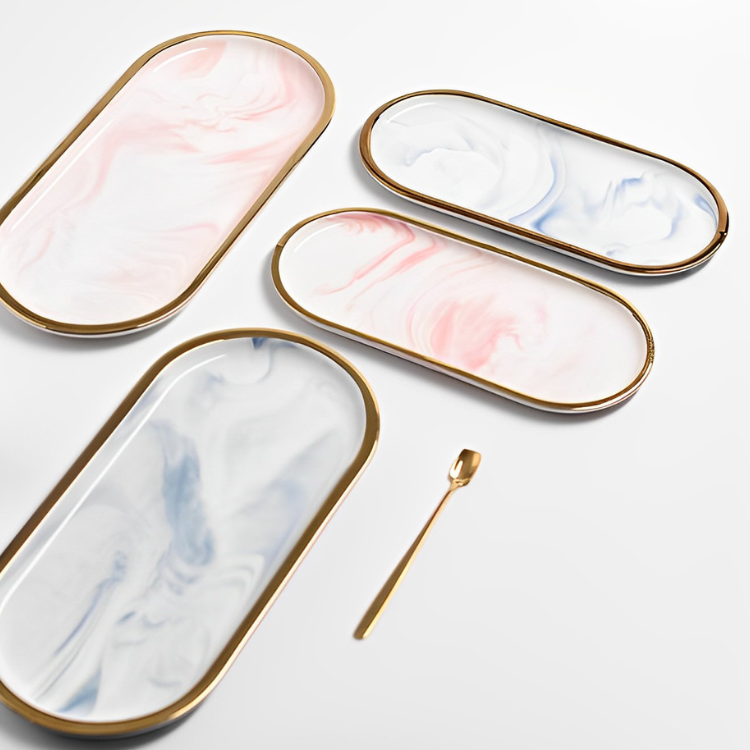 マーブル柄マルチトレイ