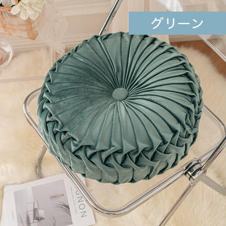 ギャザーベルベットクッション
