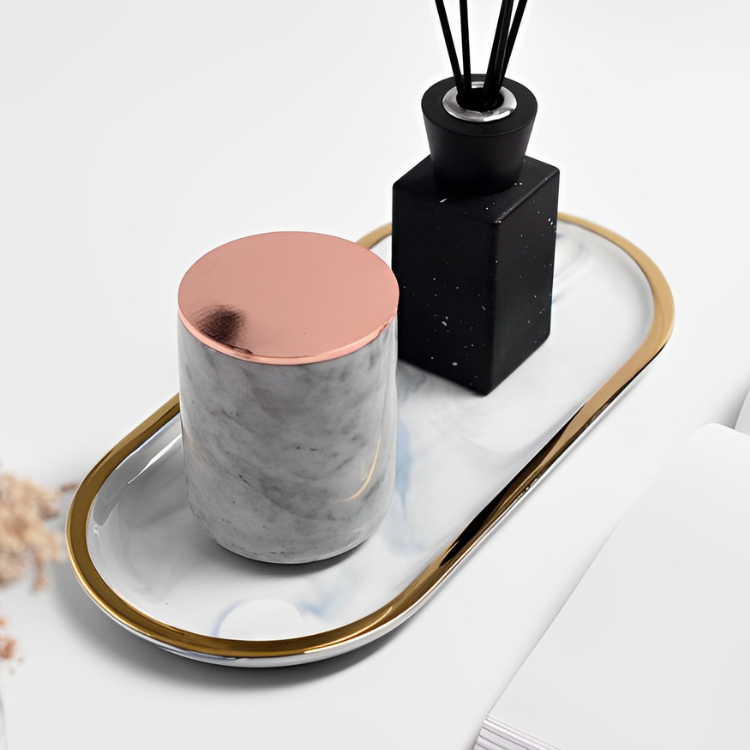 マーブル柄マルチトレイ