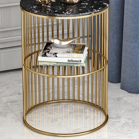 大理石ゴールドラインサイドテーブル