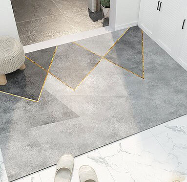 グレー ゴールドシェイプ玄関マット
