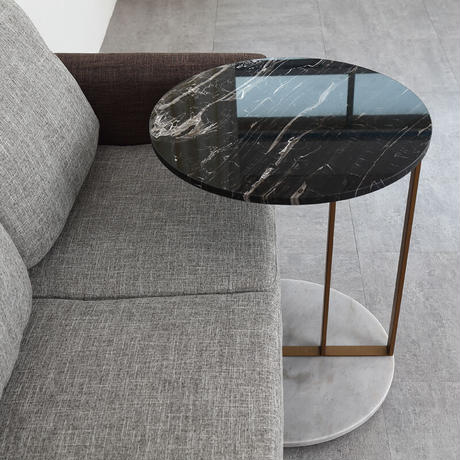 大理石ソファサイドゴールドテーブル