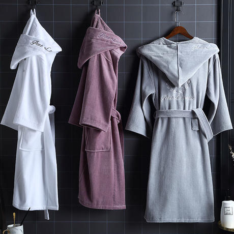 フード付きラグジュアリーバスローブ