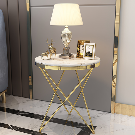 大理石クロスライン サイドテーブル