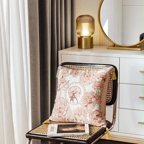 ラグジュアリーフローラルソファクッションカバー