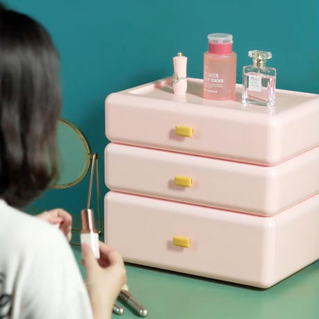 フェミニン卓上キャビネット3段 L