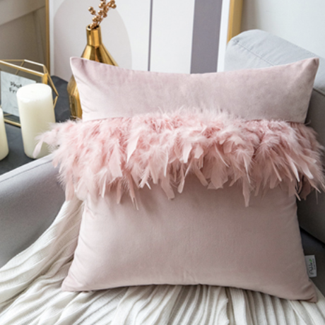 フェザー  クッションカバー（3カラー）
