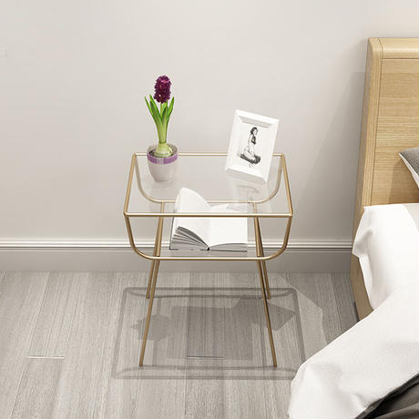 モダンガラスベッドサイドテーブル