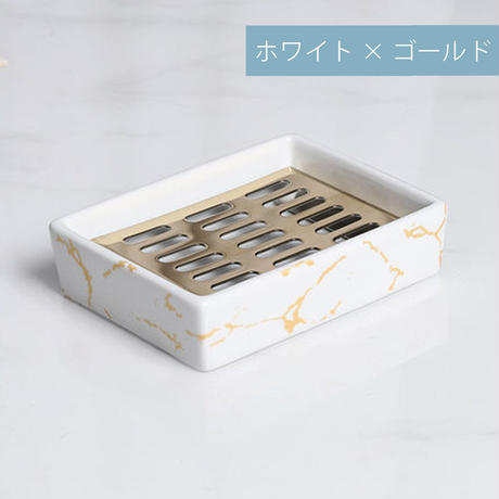 大理石調スクエアデザインソープディッシュ
