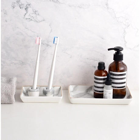 大理石柄×ゴールド トレー