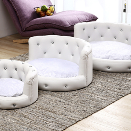 ビジュー付きプレミアムペットベッド（3カラー）