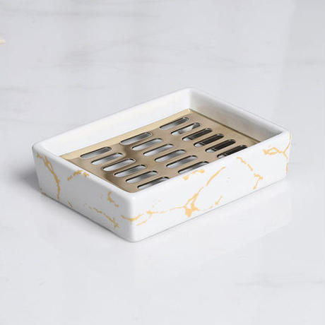 大理石調スクエアデザインソープディッシュ