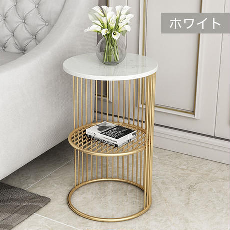 大理石ゴールドラインサイドテーブル