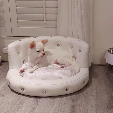 ビジュー付きプレミアムペットベッド（3カラー）