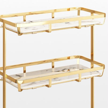 ゴールド×マーブル柄3段コスメ収納ラック