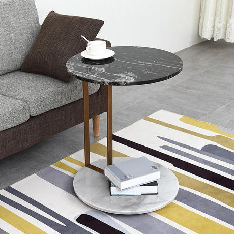 大理石ソファサイドゴールドテーブル