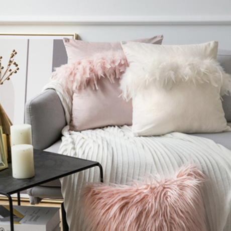 フェザー  クッションカバー（3カラー）