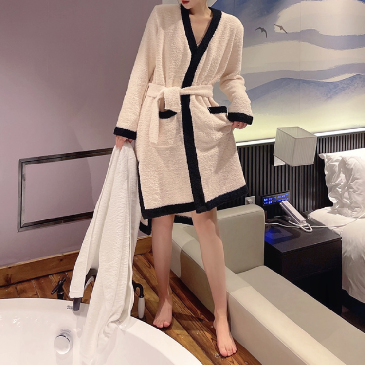 コーラルフリースリッチバスローブ