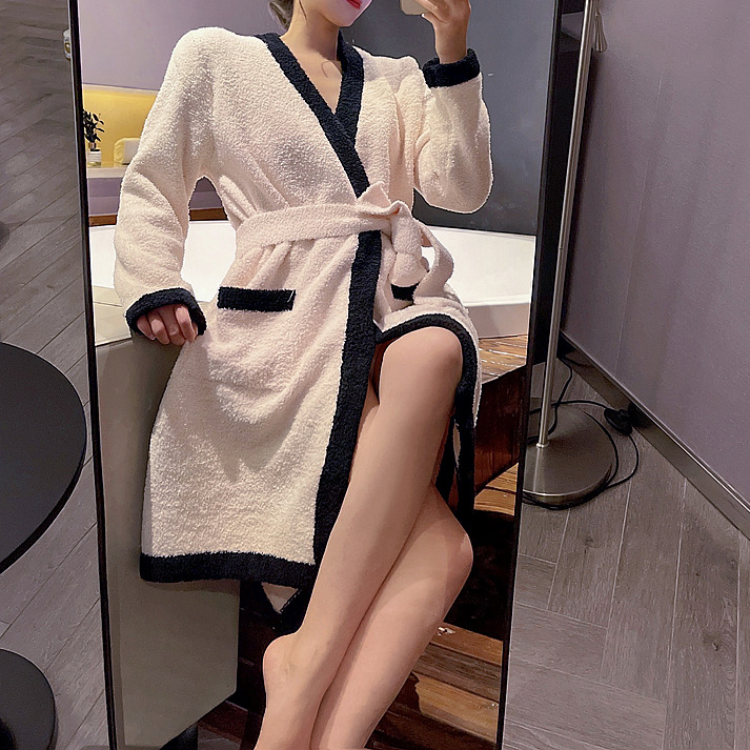 コーラルフリースリッチバスローブ